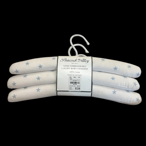 Peacock Alley Hand-Embroidered Luxury Baby Clothes Hangers - Set of 3 - NWT - Picture 3 of 6